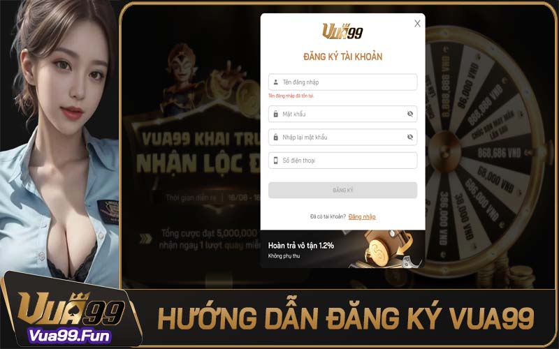 Hướng dẫn đăng ký Vua99 chi tiết nhận trải nghiệm khủng