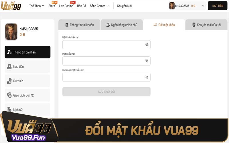 Hướng dẫn chi tiết cách đổi mật khẩu Vua99 lô đề