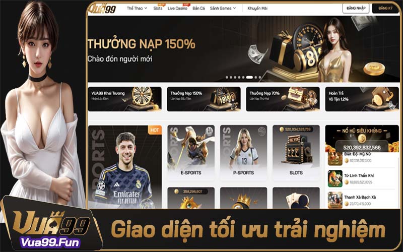Giao diện tối ưu hóa trải nghiệm người dùng